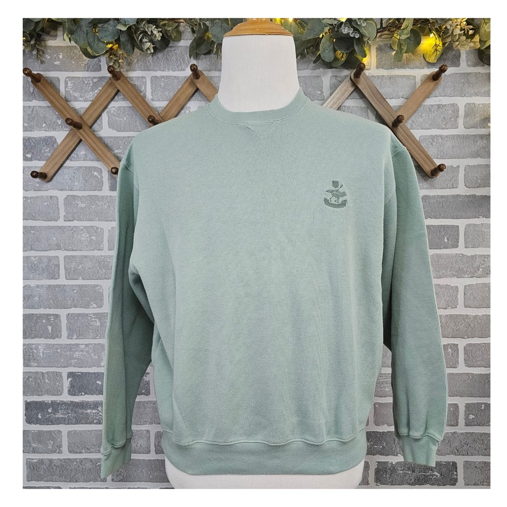 Vintage Faconnable Mint Green Textured Knit Sweater Hong Kong Men's Medium